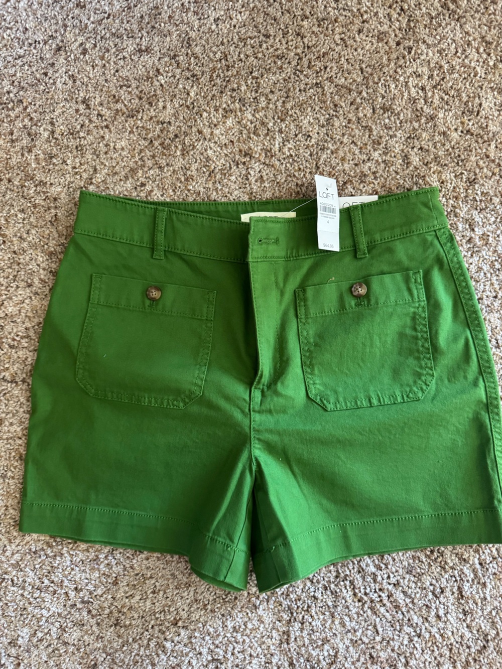 LOFT Palmer green shorts, size 4. NWT